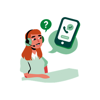 RMC met Reizi Icoon van iemand van de klantenservice die contact opneemt met een reiziger.